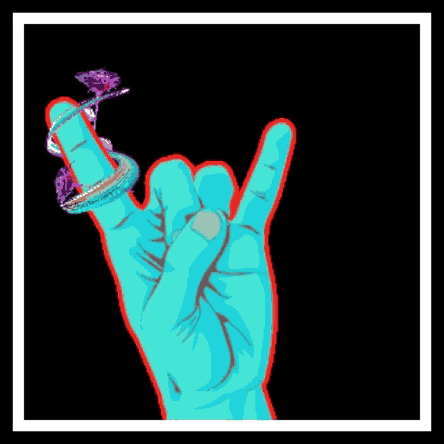 a hand with a snake on it 's finger