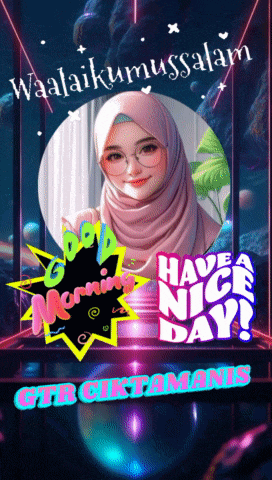 a picture of a woman in a hijab with the words good morning have a nice day on it