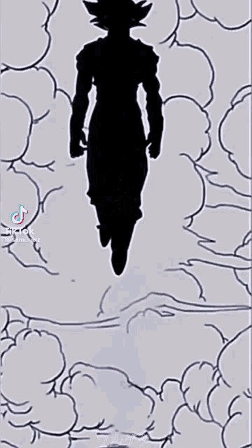 a drawing of a man in a black jumpsuit flying through the air .