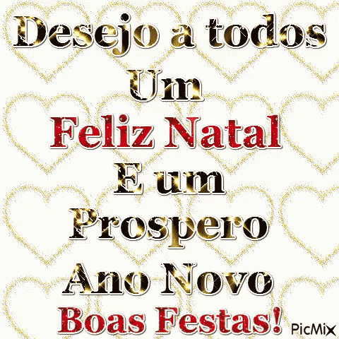 a christmas greeting card in spanish with the words desejo a todos um feliz natal e um prospero ano novo boas festas