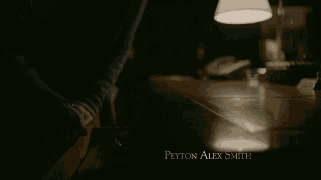 the name peyton alex smith is at the bottom of the screen