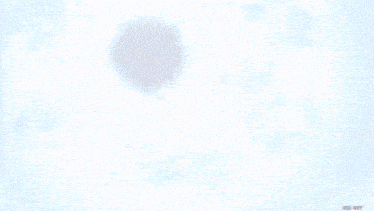 a painting of a blue sky with white clouds and a light shining through the clouds