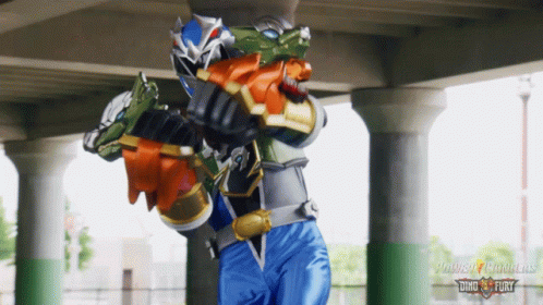 Punch It Ollie GIF - Punch It Ollie Dino Fury Blue Ranger GIFs