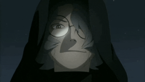 a cartoon character with glasses and a hood on