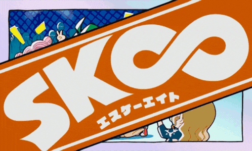 a cartoon drawing of a girl riding a skateboard next to a green can that says rc on it