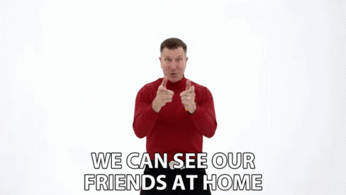 We Can See Our Friends At Home Simon Pryce GIF - We Can See Our Friends At Home Simon Pryce Red Wiggle GIFs