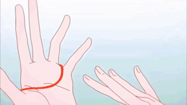 a couple of anime characters are tied together with red string