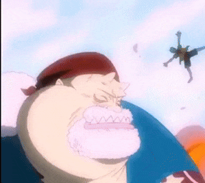 a cartoon of a man with a beard and a shark mouth