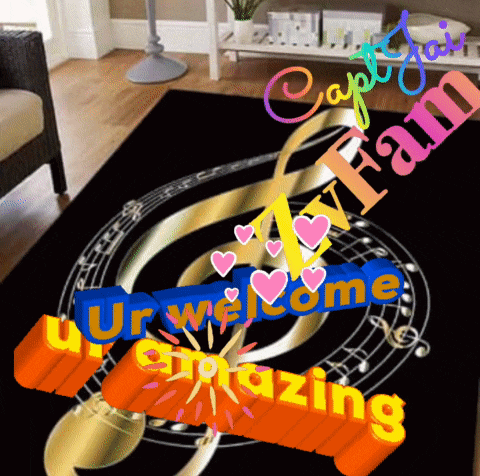 a rug with a treble clef and music notes and the words " ur welcome "