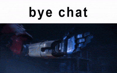 a bye chat sign with a picture of a car