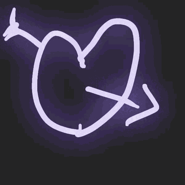 a drawing of a heart with an arrow pointing to it