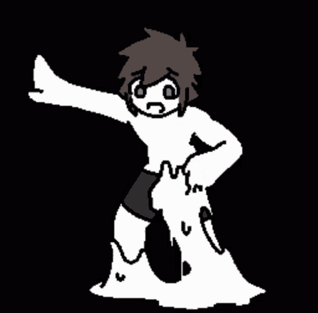 a pixel art drawing of a white tiger with blue eyes waving .