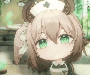 a nurse with a cross on her hat is wearing a green apron .