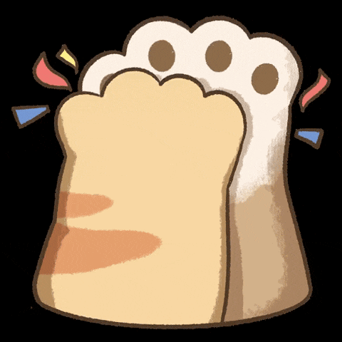 a cartoon drawing of a cat 's paw with brown spots on it