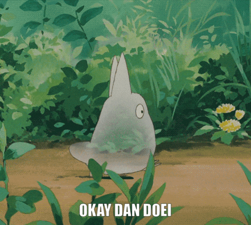 a picture of a rabbit with the words okay dan doei written below it