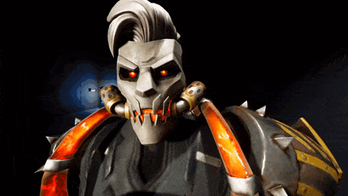 a video game character with a skull mask on his face