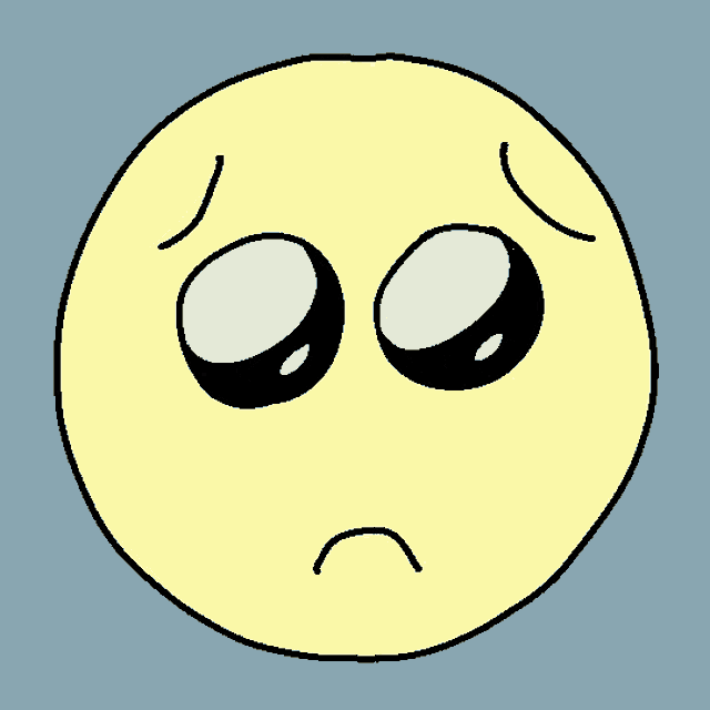 a drawing of a smiley face with a sad expression