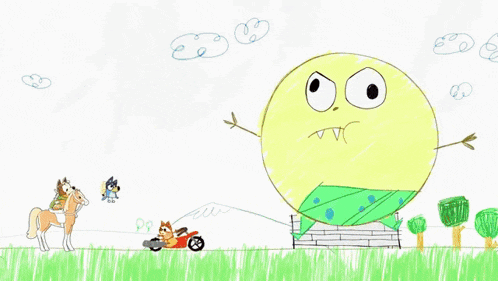 a cartoon drawing of a robot with a speech bubble that says " pop "