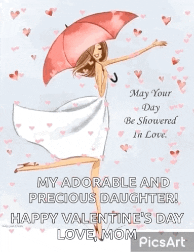 a picture of a woman holding an umbrella with the words `` may your day be showered in love . ''