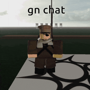 a cartoon character with the words gn chat on the bottom