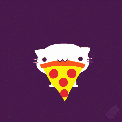 a white cat with a red mustache on a dark purple background