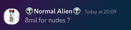a message from normal alien today at 20:09