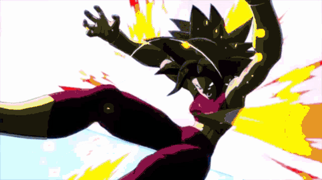 a cartoon character with a purple top and red pants is falling down