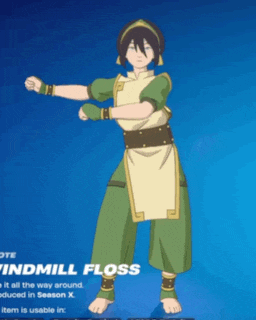 a cartoon character with the name windmill floss