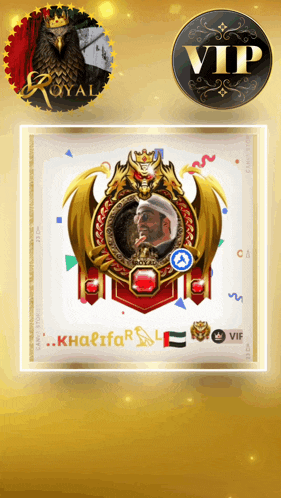 a picture of a man with a crown on his head and the name khalifa