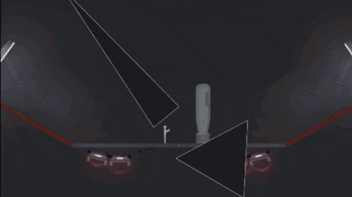 a computer generated image of a explosion with a triangle in the foreground