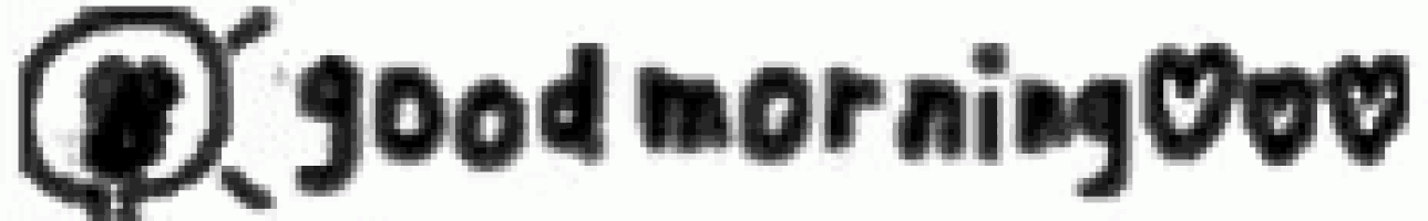 the word good morning is written in black on a white background