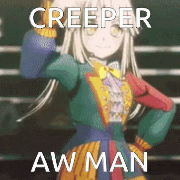 a creeper aw man is written on a picture of a girl