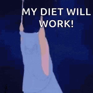 a fairy is holding a wand and says `` my diet will work ! ''
