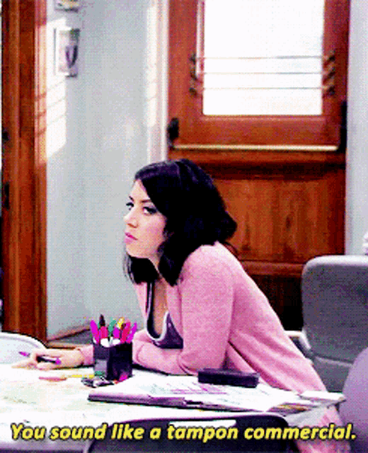 Parks And Rec April Ludgate GIF - Parks And Rec April Ludgate You Sound Like A Tampon Commercial GIFs