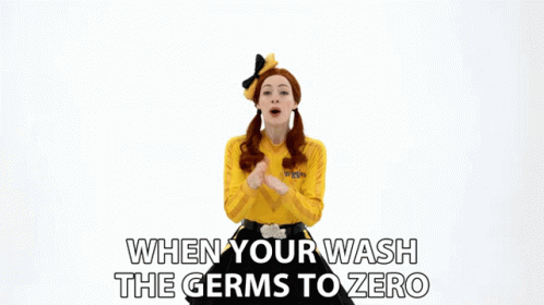 When Your Wash The Germs To Zero Emma Watkins GIF - When Your Wash The Germs To Zero Emma Watkins Yellow Wiggle GIFs