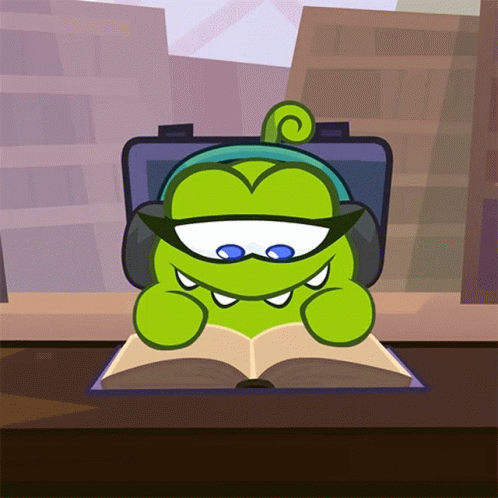 Reading Book Om Nelle GIF - Reading Book Om Nelle Om Nom And Cut The Rope GIFs
