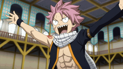a cartoon character with a scarf around his neck is making a funny face with his mouth open