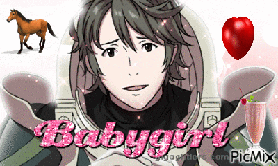 a picture of a boy with the word babygirl written in pink