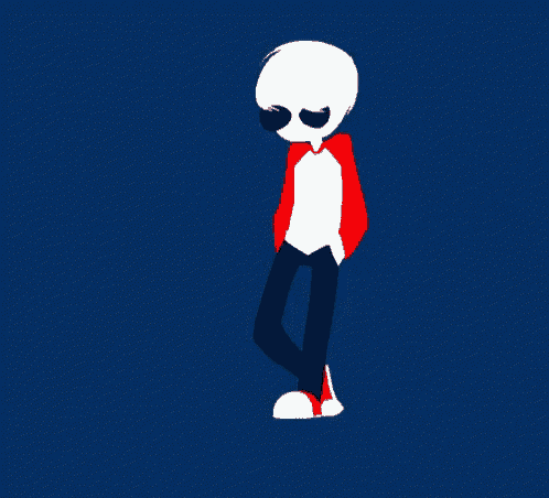 a silhouette of a person in a red and white outfit
