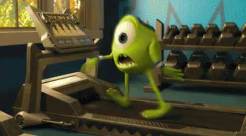 Me At The Gym GIF - Mikewazowski Monstersinc Treadmill GIFs