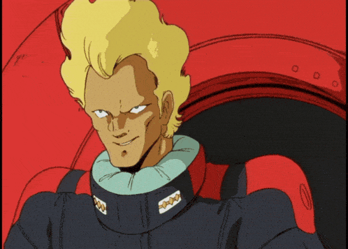 a drawing of a man with blonde hair and a collar that says ' ncr ' on it