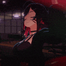 a girl with a choker on her neck is smiling