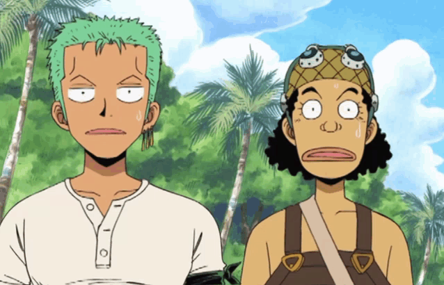a man with green hair and a woman with brown hair are standing next to each other making funny faces