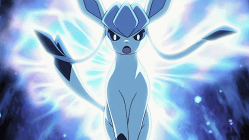 a blue and white pokemon with a surprised look on his face