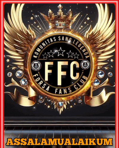 the logo for the forsa fans club has a crown and wings