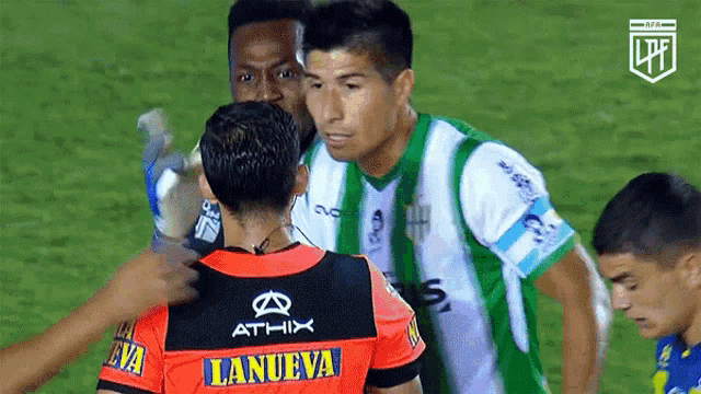 a soccer player with a lanueva jersey on