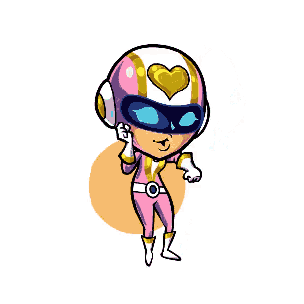 a cartoon illustration of a woman in a pink superhero costume