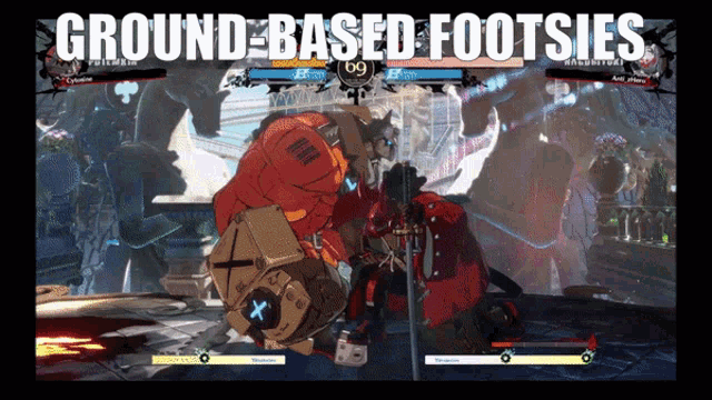 a video game with the words ground-based footsies on the top