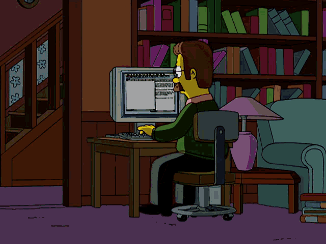 Ned Flanders Typing GIF - Ned Flanders Typing Keyboard GIFs