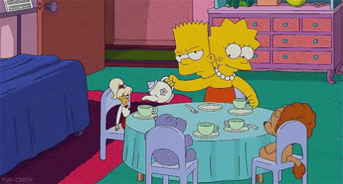 Tea Time GIF - National Siblings Day National Sibling Day The Simpson GIFs